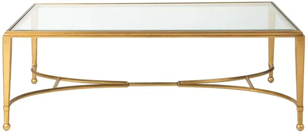 Artistica Home by Lexington Metal Designs Sangiovese Large Rectangular Metal Cocktail Table in Gold Leaf