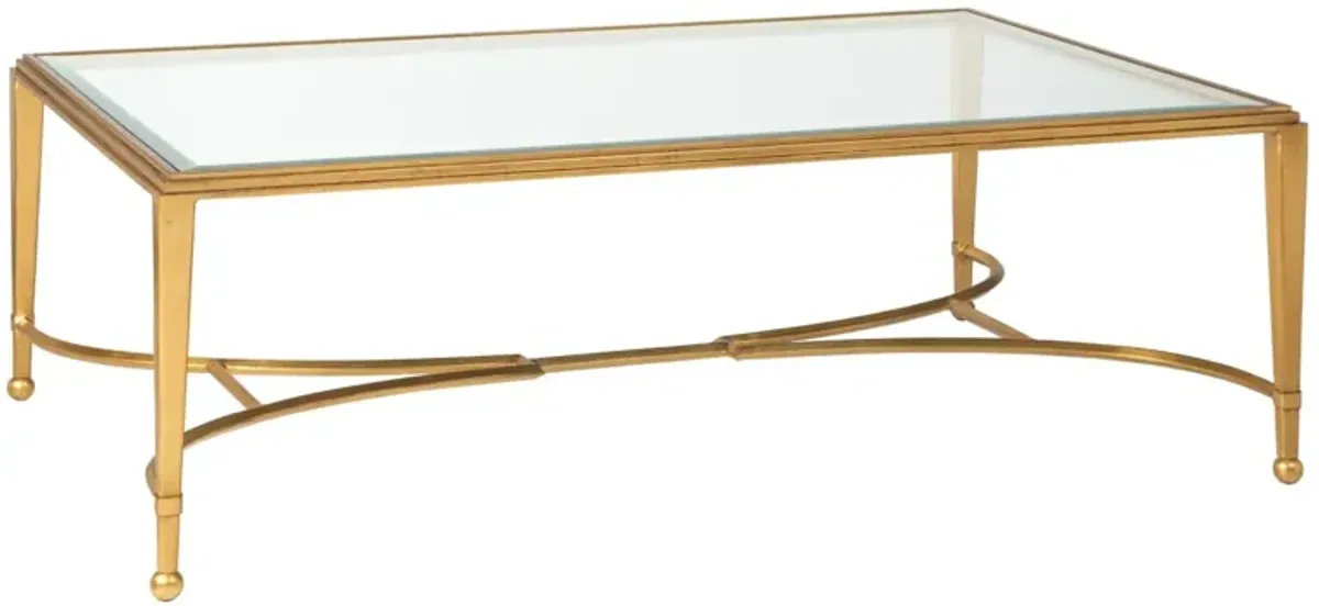 Artistica Home by Lexington Metal Designs Sangiovese Large Rectangular Metal Cocktail Table in Gold Leaf