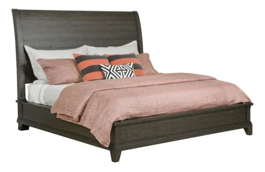 PLANK ROAD CHARCOAL EASTBURN SLEIGH QUEEN BED