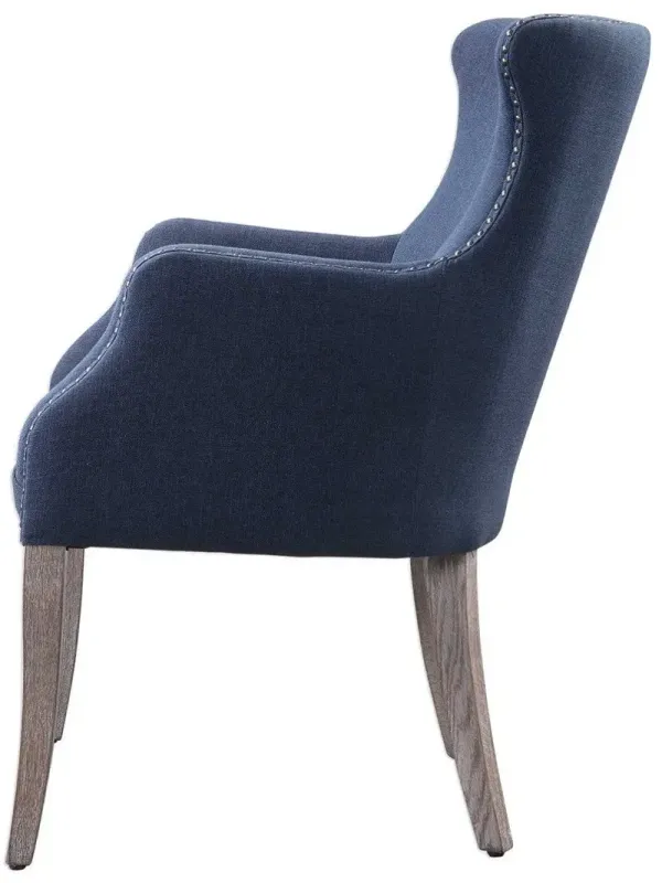 Uttermost Yareena Denim Blue Wing Chair