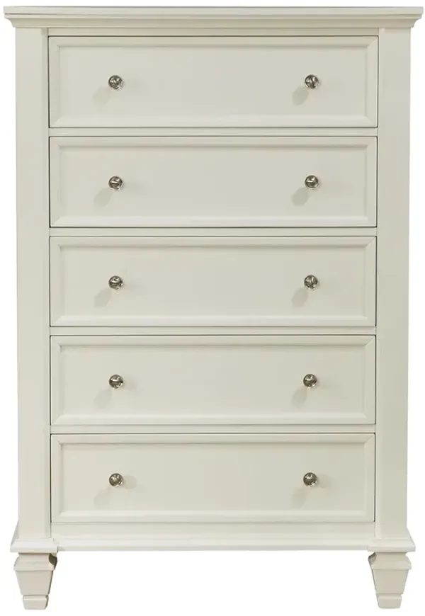 Coaster Sandy Beach 5-Drawer Bedroom Chest Cream White