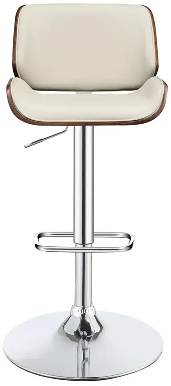 Coaster Folsom Upholstered Adjustable Bar Stool Ecru & Chrome