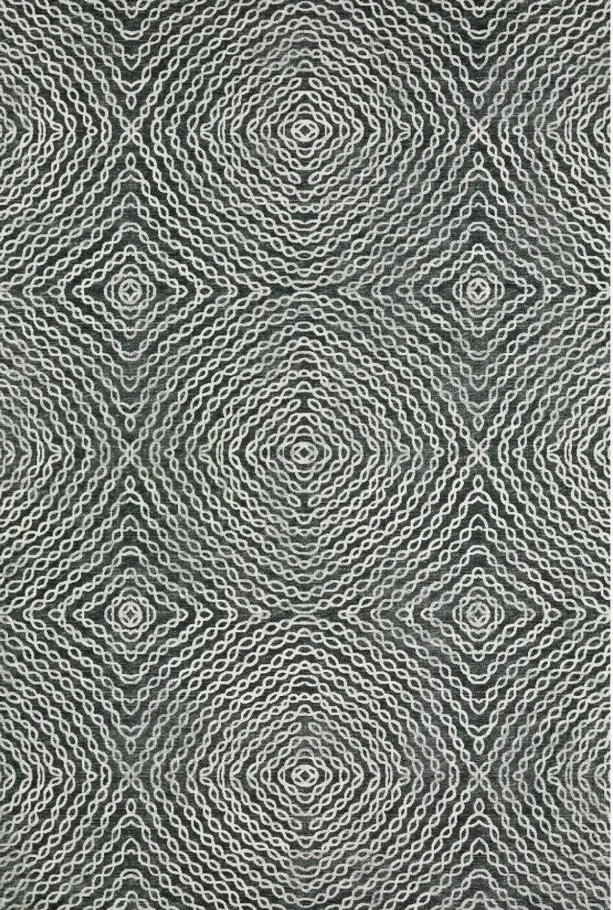 Dalyn Geometric Illusion Brisbane 5'X8' Area Rug in Gradient Grays