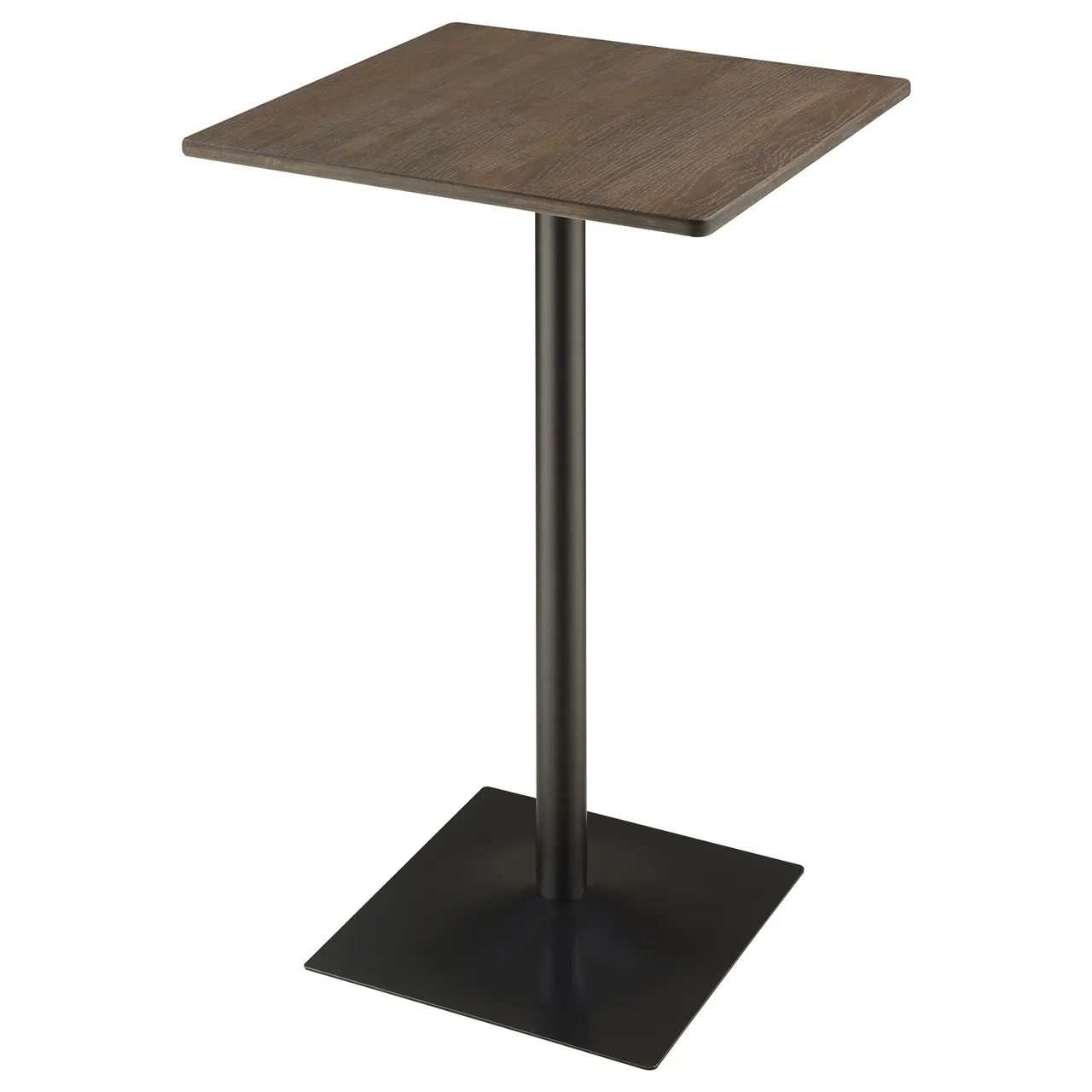 DARK ELM/MATTE BLACK INDUSTRIAL BAR TABLE