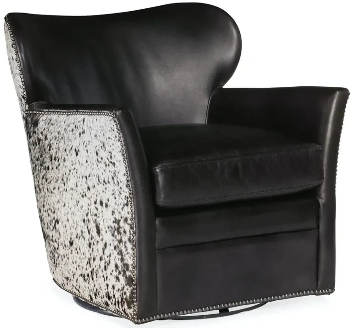 Hooker Furniture Kato Leather Swivel Chair with Salt Pepper Hoh