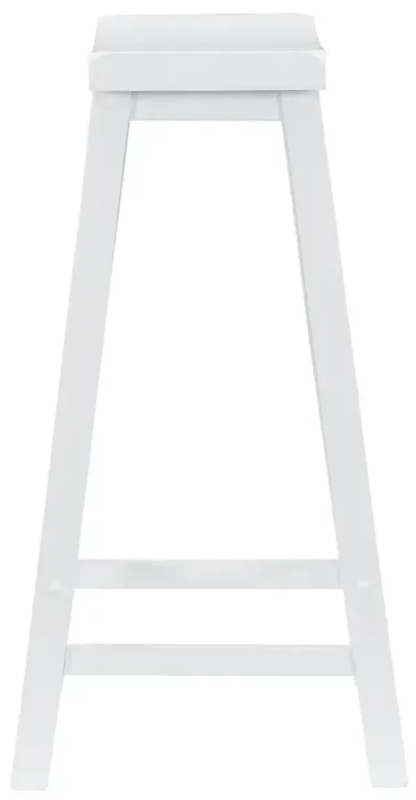 Powell White Saddle Bar Stool