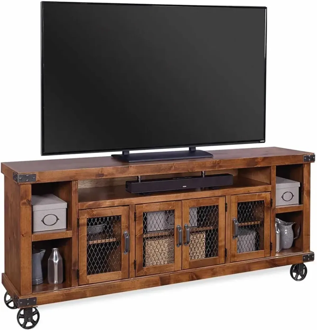 Aspenhome Industrial Fruitwood 84 Inch TV Stand Console