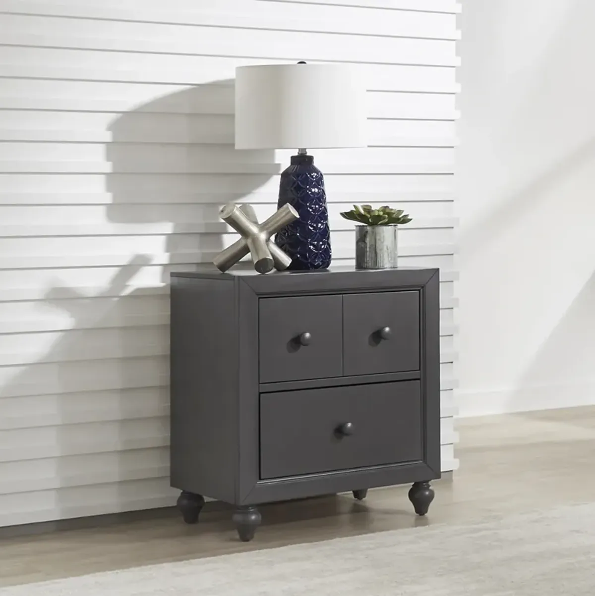 Cottage View Dark Gray Nightstand