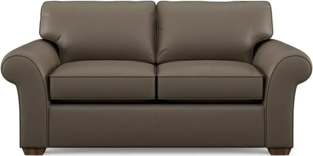 VAIL BROWN LEATHER LOVESEAT