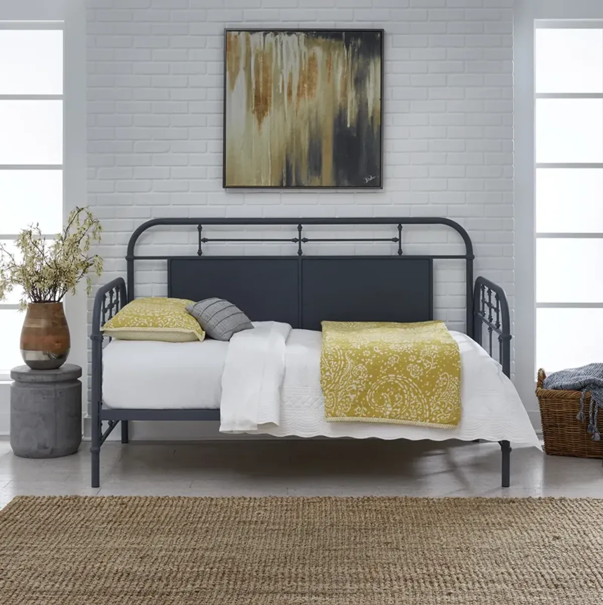 TWIN METAL DAY BED - NAVY - VINTAGE SERIES