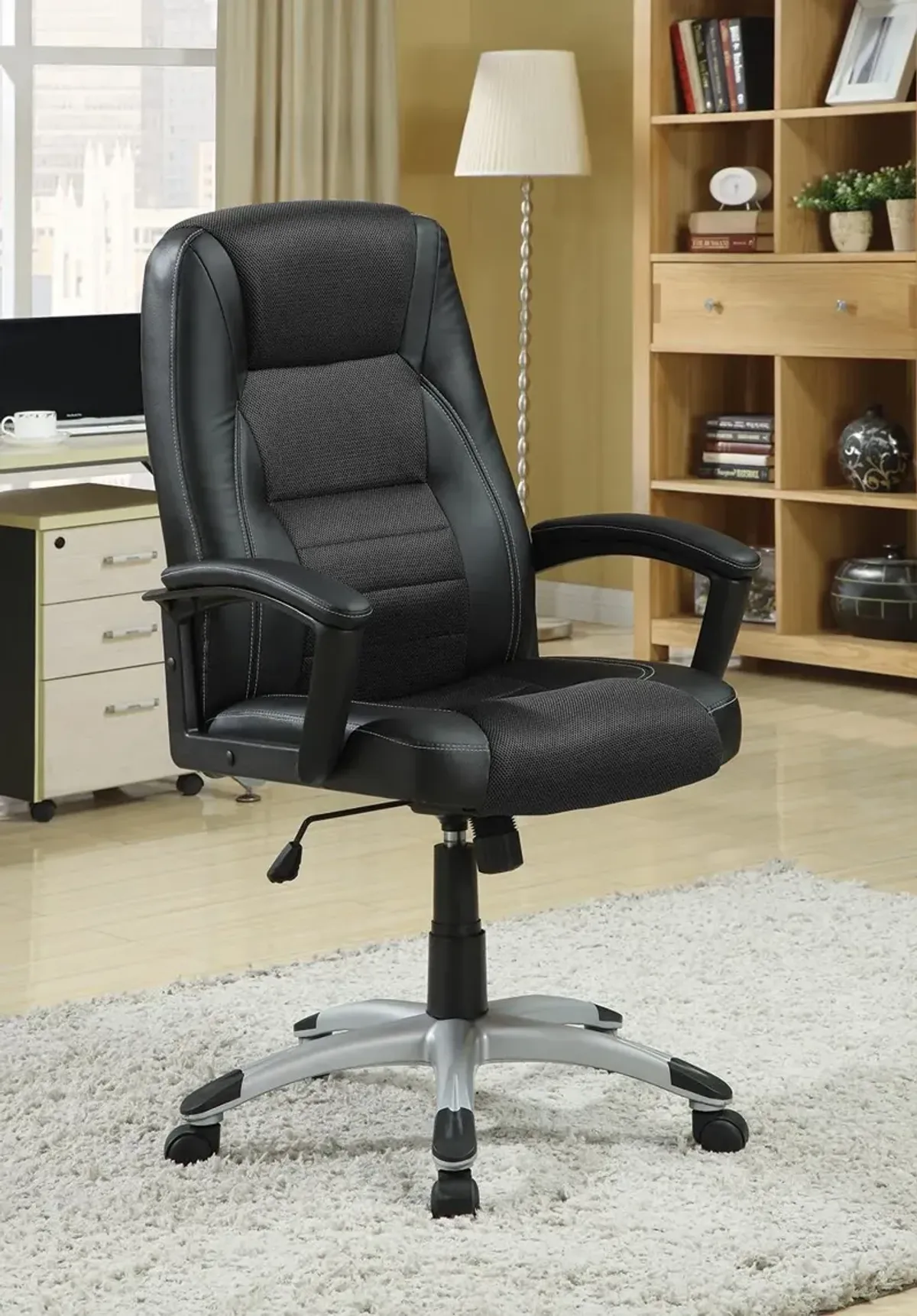 Coaster Dione Upholstered Adjustable Home Office Desk Chair Black