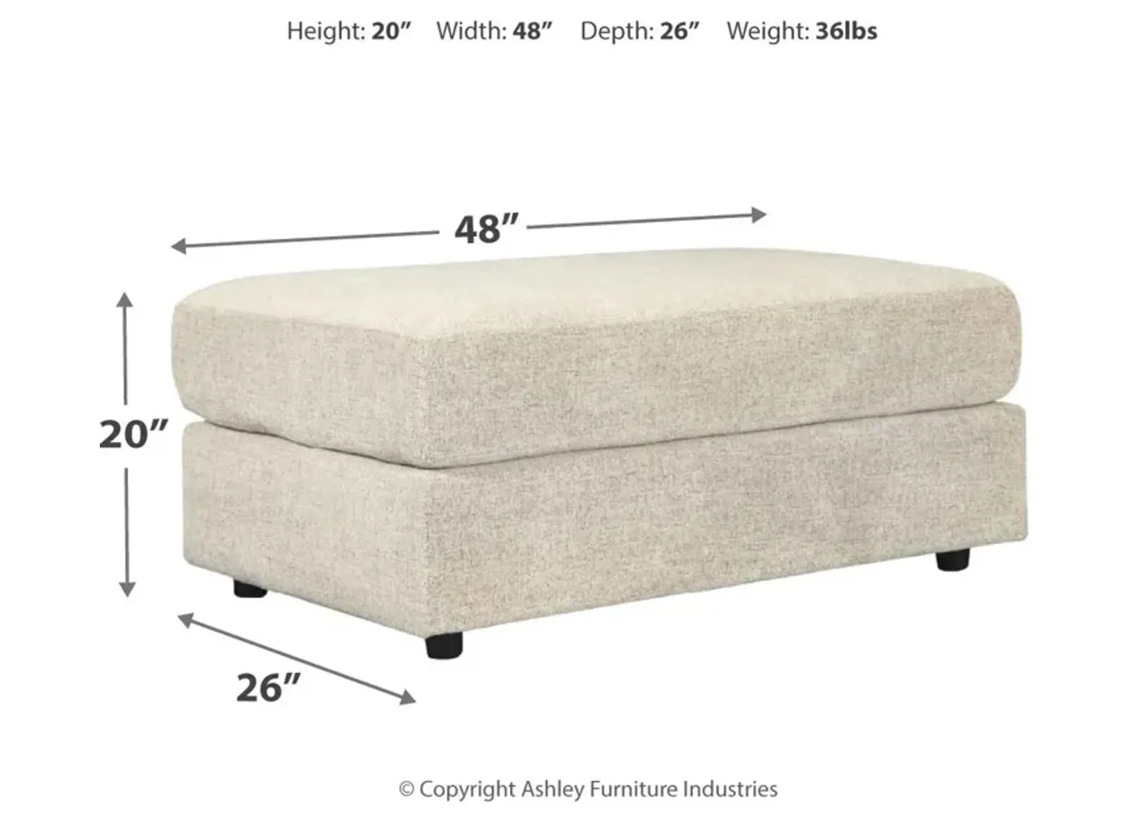 Ashley Soletren Stone Oversized Accent Ottoman