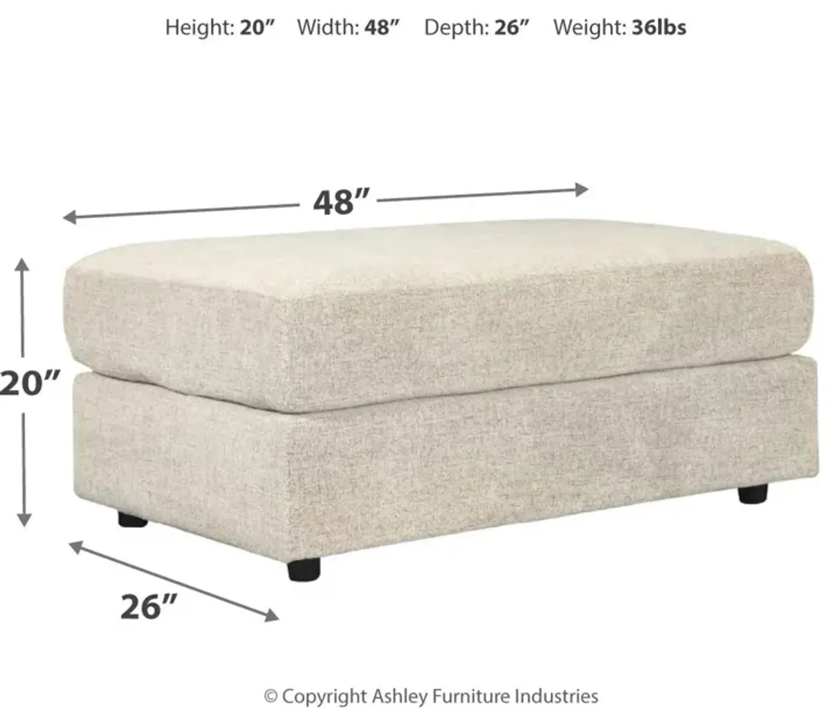 Ashley Soletren Stone Oversized Accent Ottoman