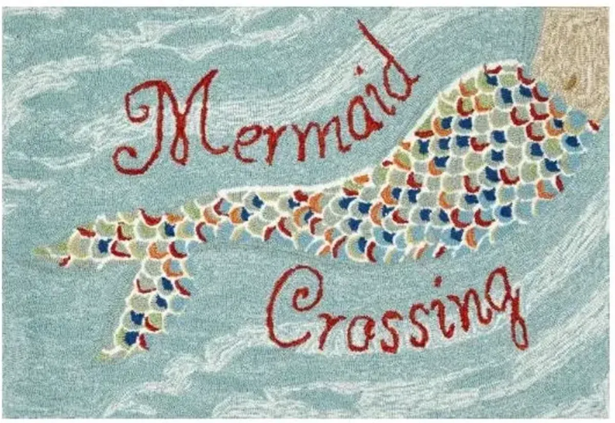 FRONTPORCH MERMAID CROSSING WATER DOORMAT 24"X36"