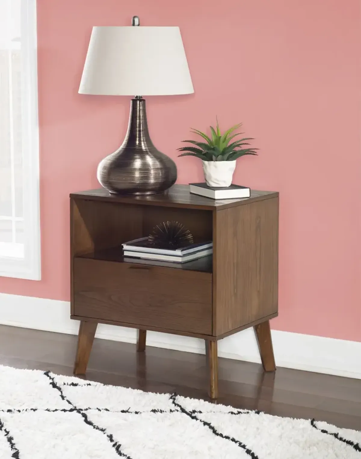 Linon Reid One Drawer Nightstand