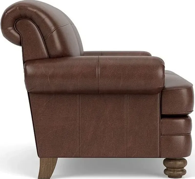 BAY BRIDGE BROWN TRADITIONAL LEATHER LOVESEAT