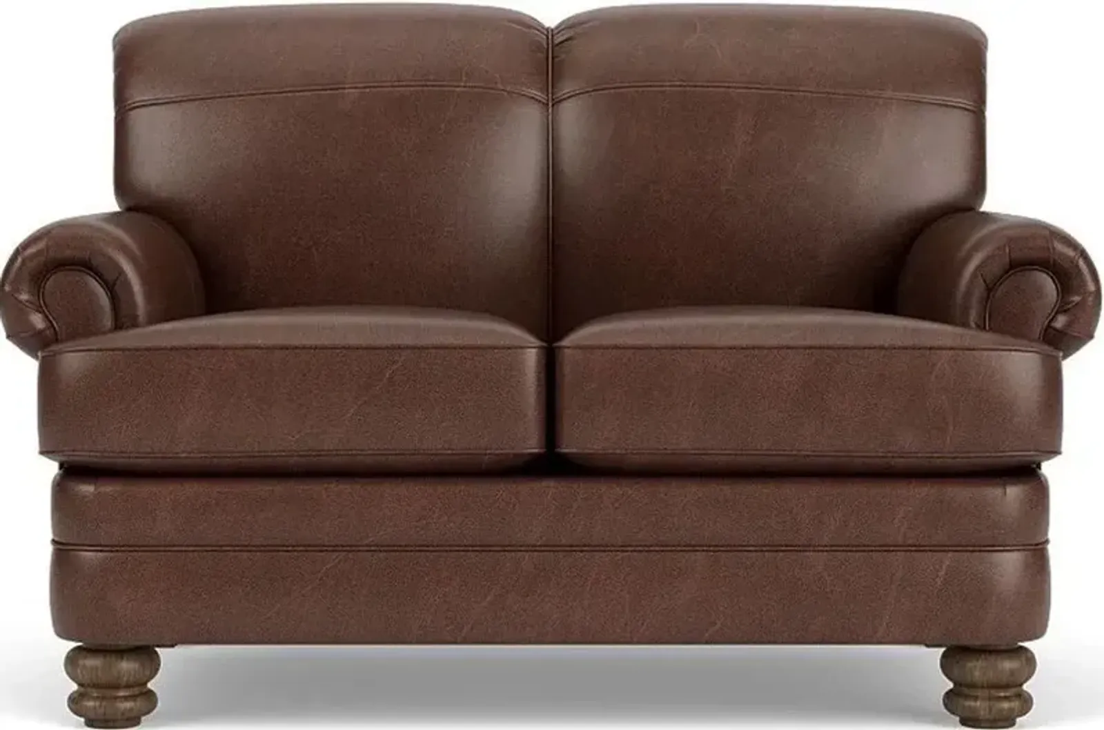 Flexsteel Bay Bridge Brown Traditional Leather Loveseat