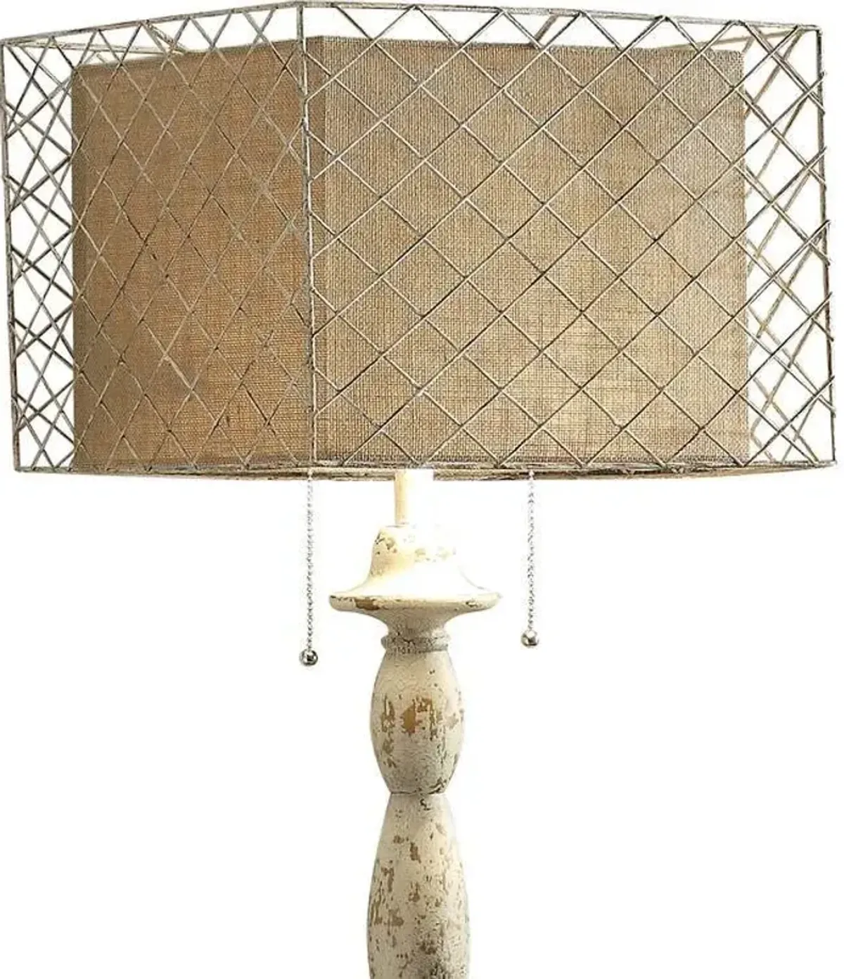 Crestview Holcomb Floor Distressed White Floor Lamp