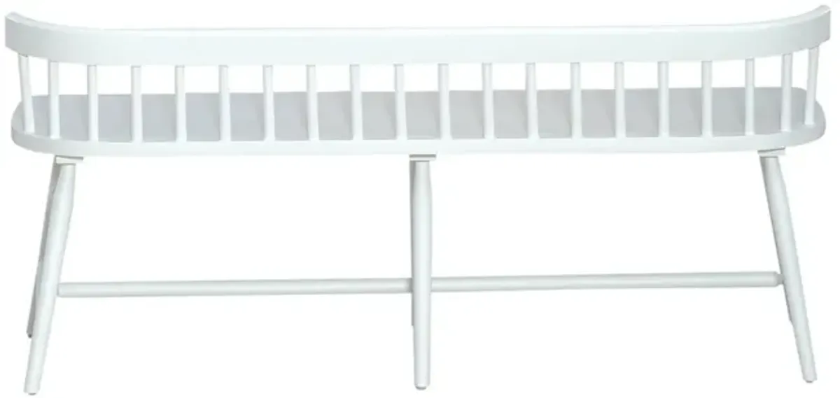 Liberty Furniture Capeside Cottage Porcelain White Spindle Back Dining Bench