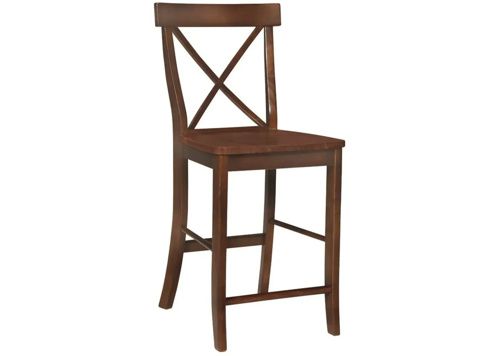 John Thomas Dining Essentials X-Back Wood Stool in Espresso