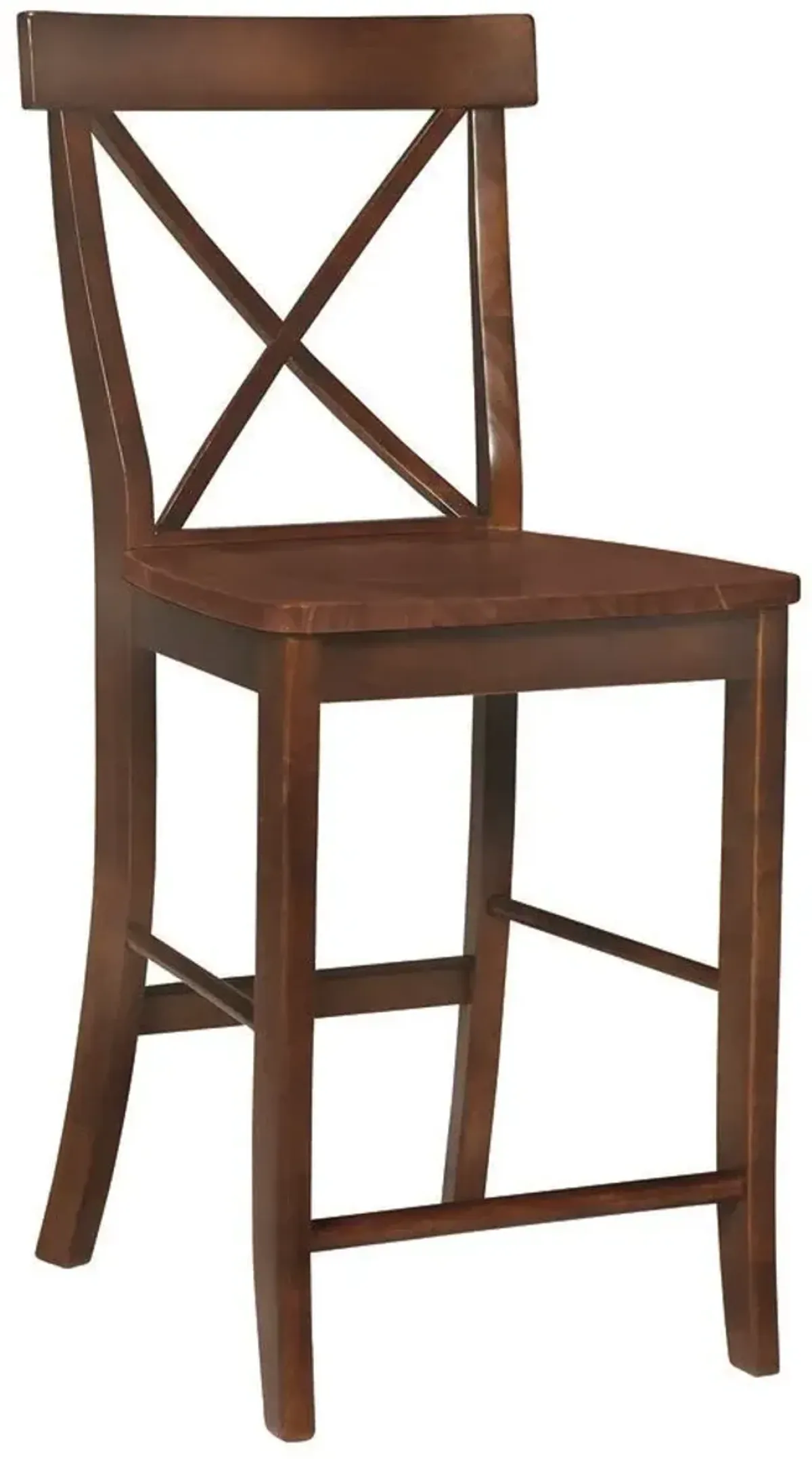 John Thomas Dining Essentials X-Back Wood Stool in Espresso