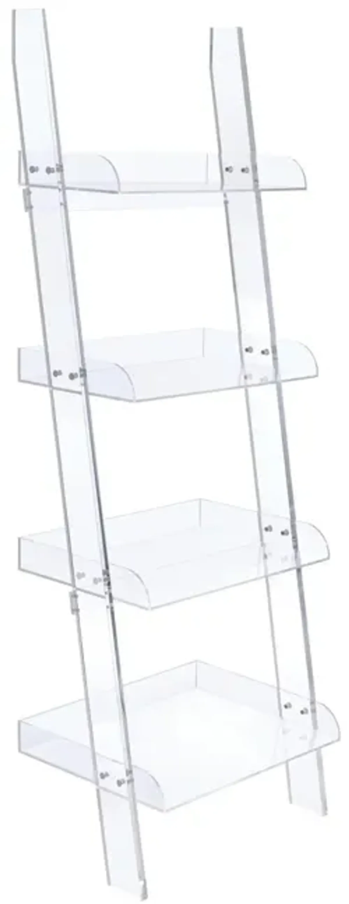 Coaster Amaturo 72 Inch 4-Shelf Acrylic Ladder Bookshelf Clear