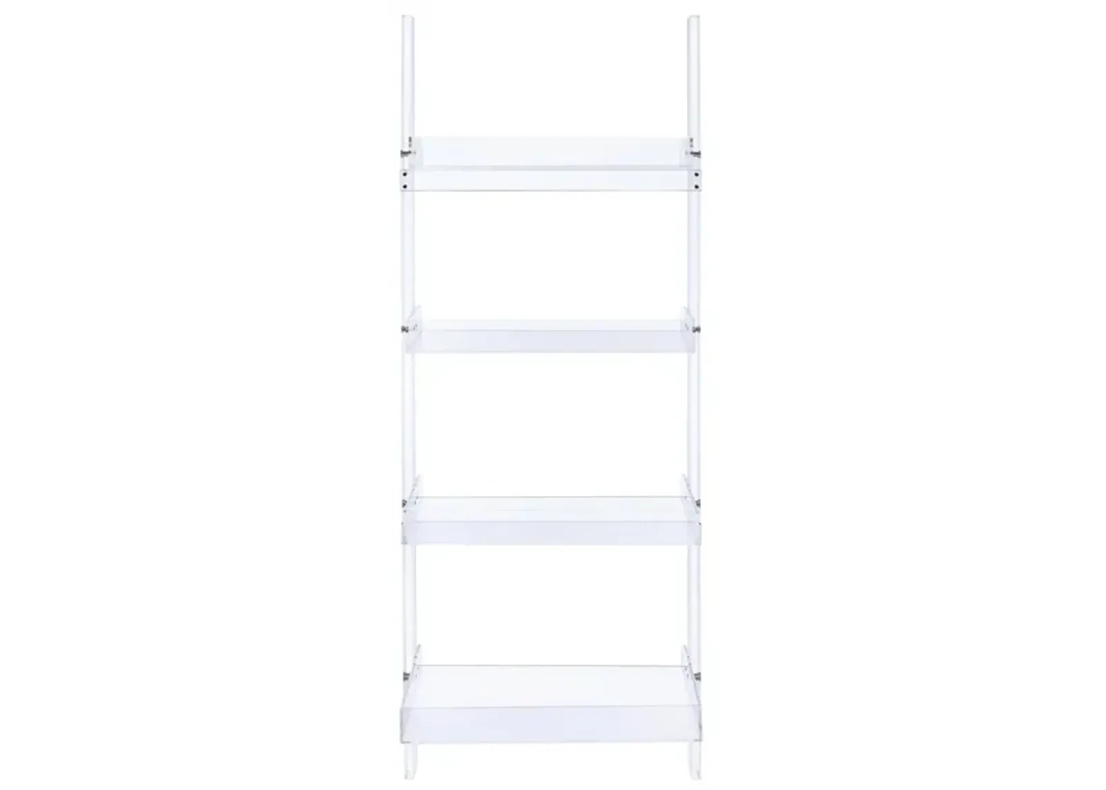 Coaster Amaturo 72 Inch 4-Shelf Acrylic Ladder Bookshelf Clear