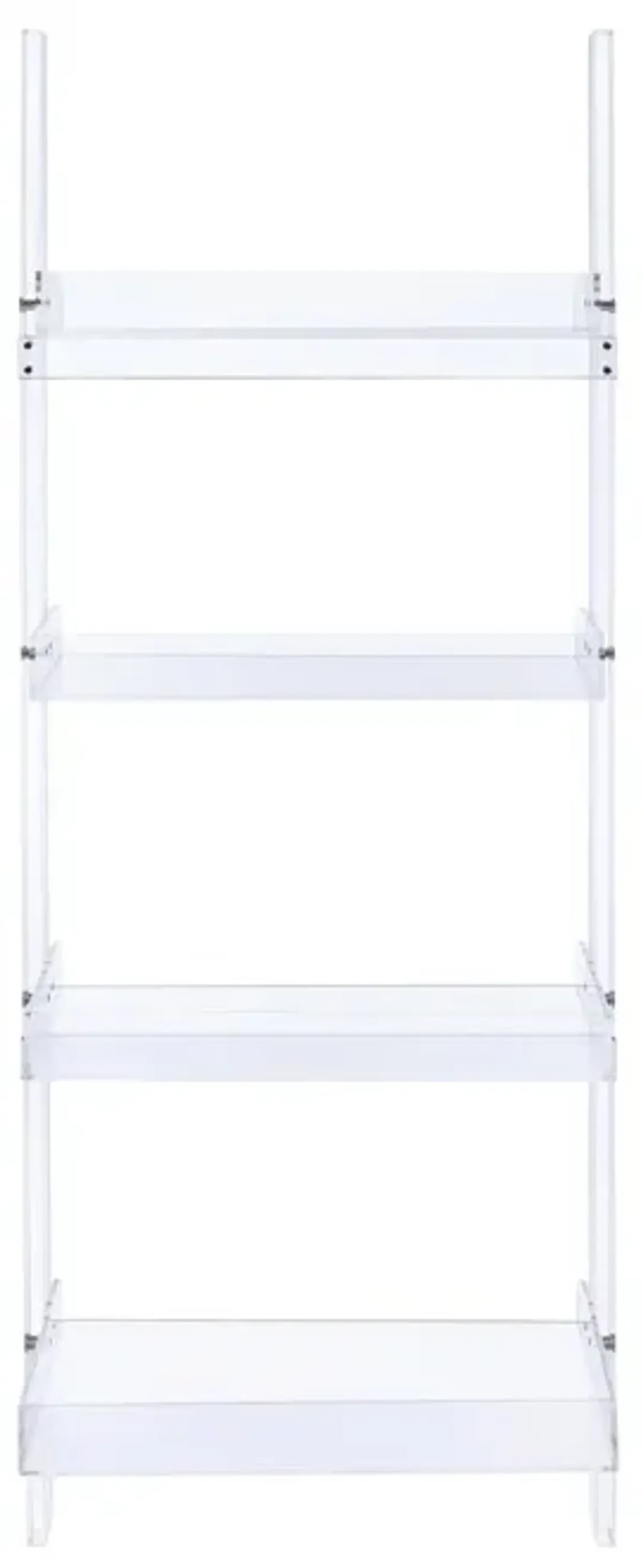 Coaster Amaturo 72 Inch 4-Shelf Acrylic Ladder Bookshelf Clear