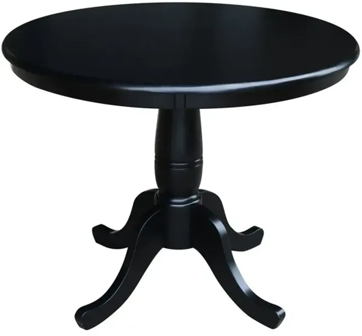 Dining Essentials 36 Inch Round Table Top with 30 Inch Traditional Pedestal Base in Black