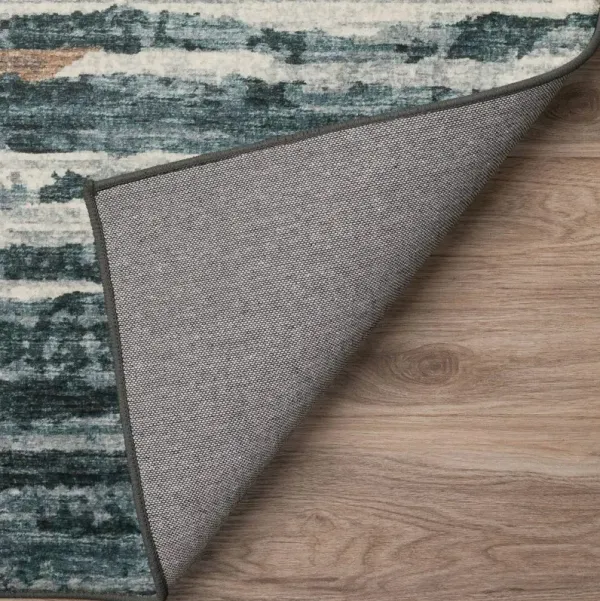 Dalyn Coastal Strata Inspired Brisbane 5'X8' Area Rug in Blue & Rust Tones
