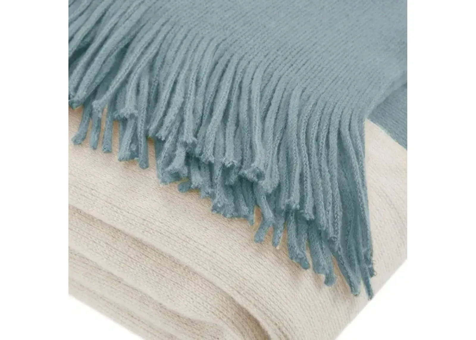 Olliix Ink+Ivy Stockholm Aqua Color Block Faux Cashmere Throw