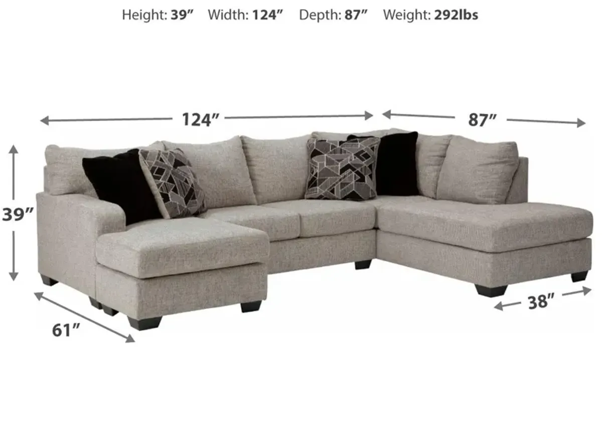 Ashley Megginson 2-Piece Sectional with Chaise Right-Arm Facing Storm