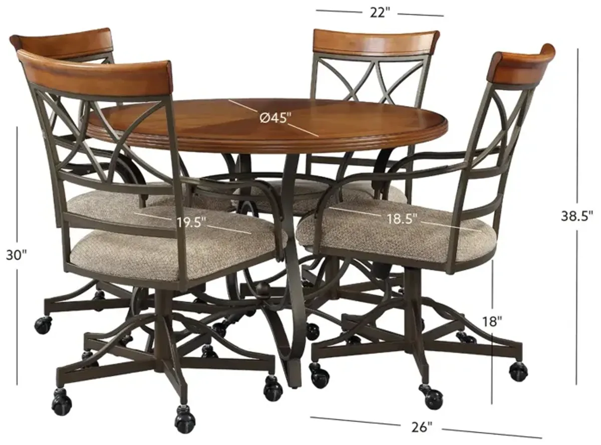 Powell Hamilton 5-Piece Swivel Dining Set