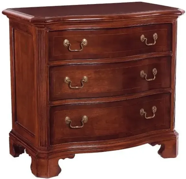 American Drew Elegant Classic Chippendale Three-Drawer Dresser with Antique Brass Handles