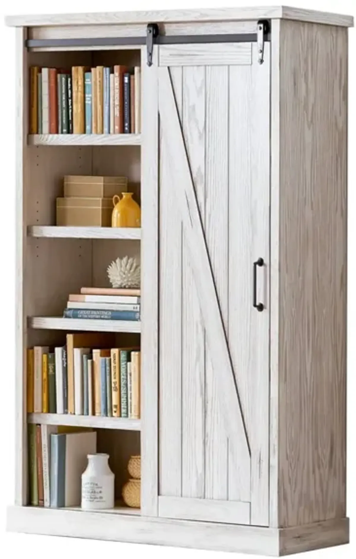 AVONDALE WHITE WEATHERED OAK BOOKCASE