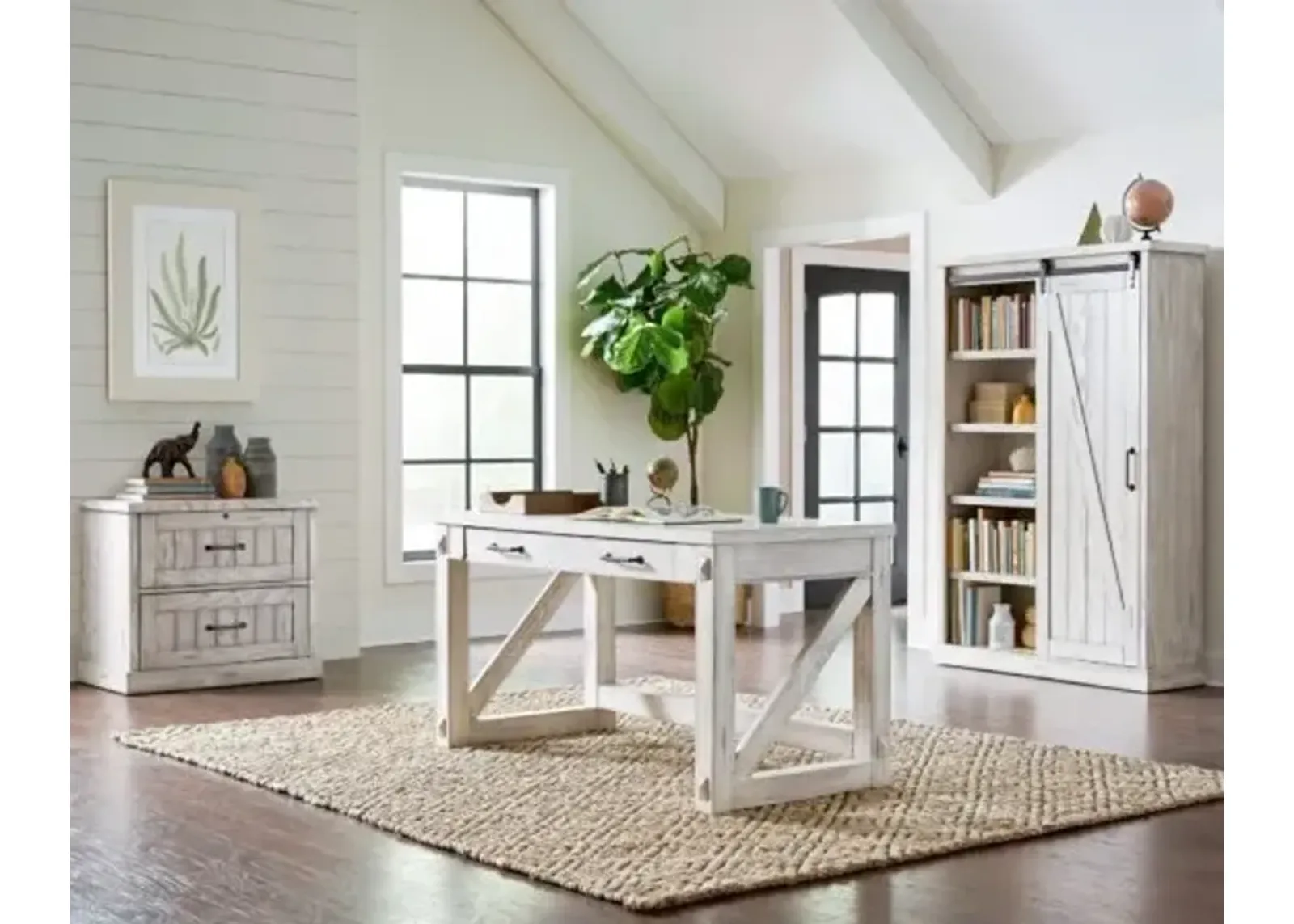 AVONDALE WHITE WEATHERED OAK BOOKCASE