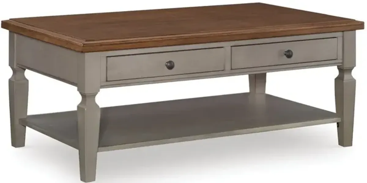 John Thomas Vista Coffee Table in Hickory & Stone