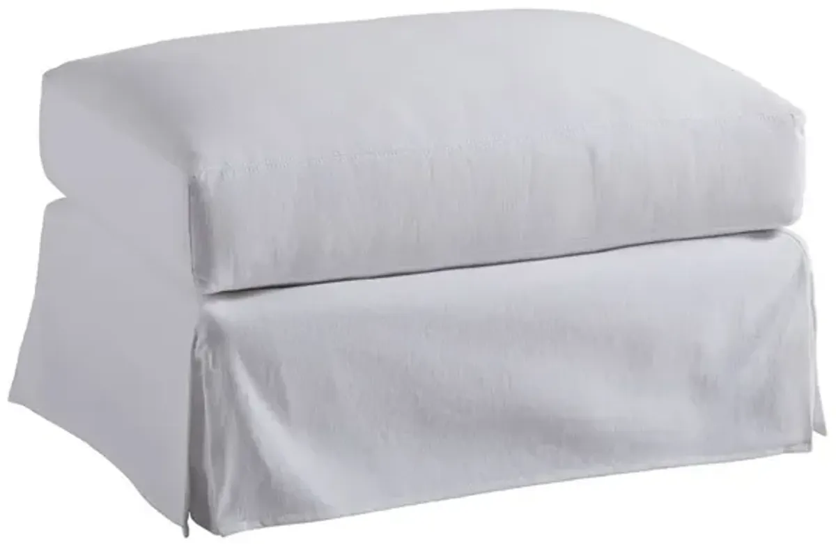 Barclay Butera Upholstery by Barclay Butera Marina Slipcover Ottoman White