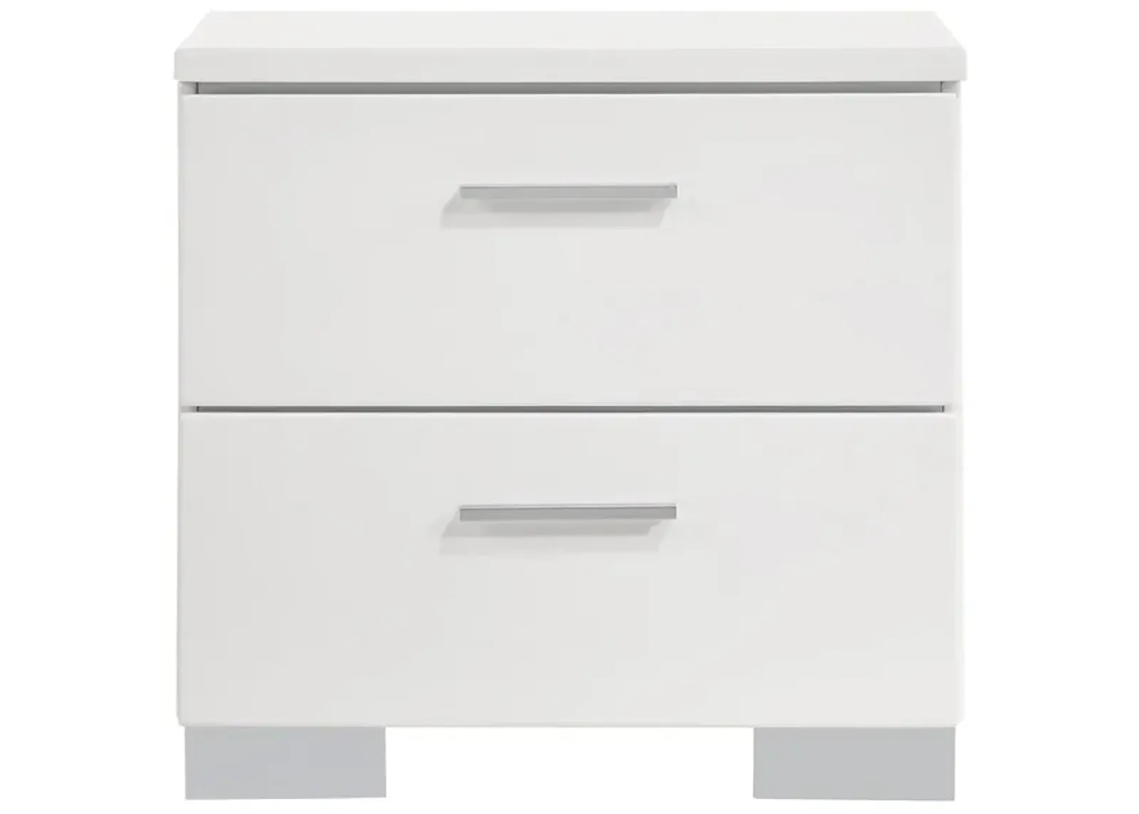 Coaster Felicity 2-Drawer Nightstand White High Gloss