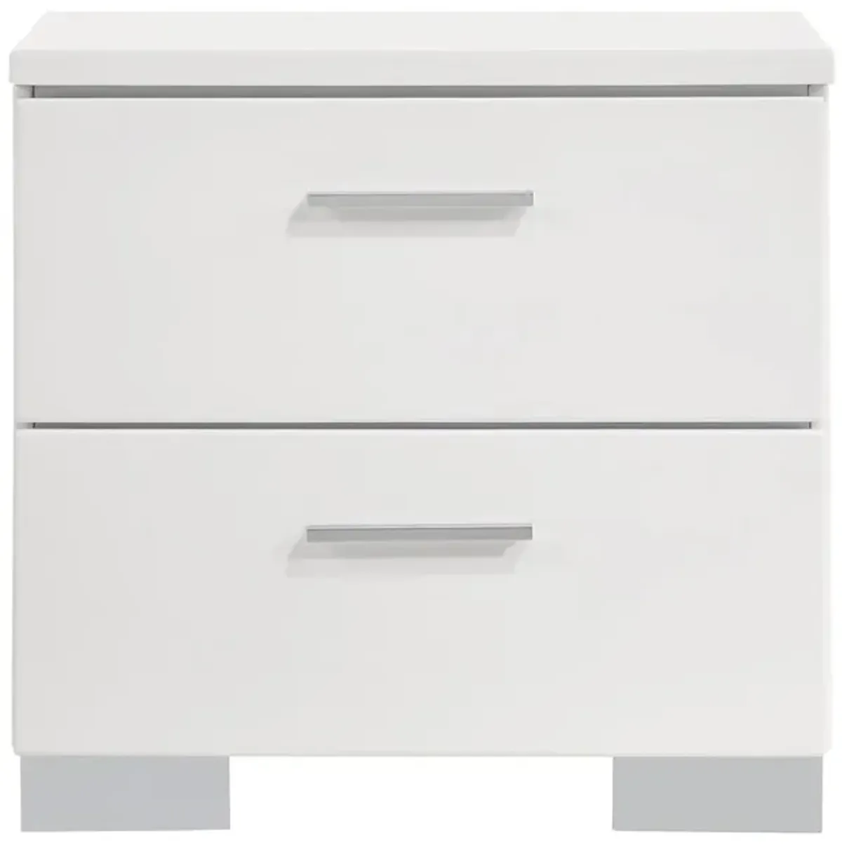 Coaster Felicity 2-Drawer Nightstand White High Gloss