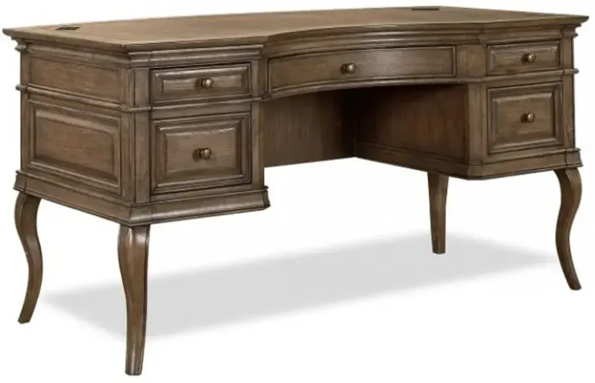 Aspenhome Arcadia Truffle 60 Inch Truffle Half Pedestal Desk