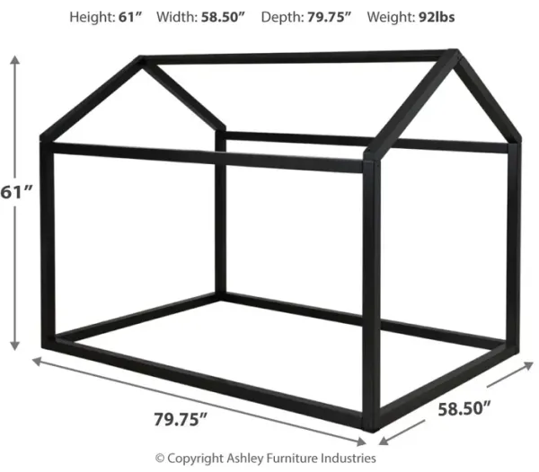 FLANNIBROOK FULL HOUSE BED FRAME BLACK SIGNATURE DESIGN