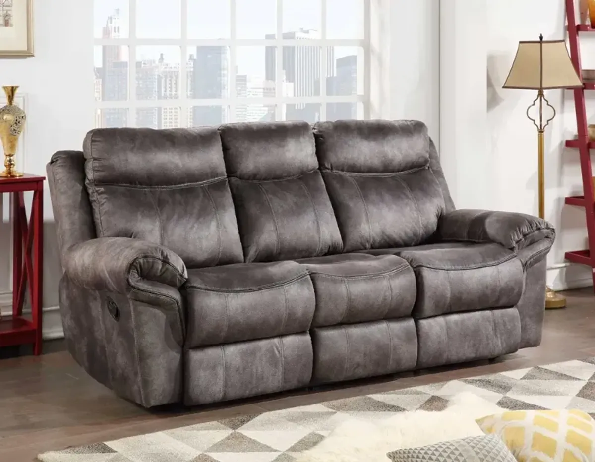 Steve Silver Nashville Manual Reclining Sofa with Drop-Down Console Grey