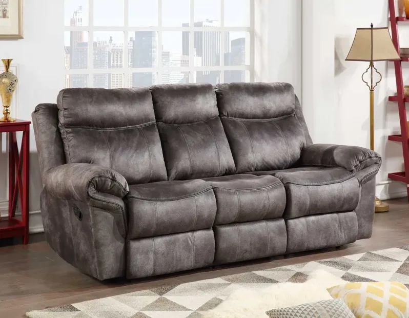 NASHVILLE MANUAL RECLINING SOFA WITH DROP-DOWN CONSOLE GREY