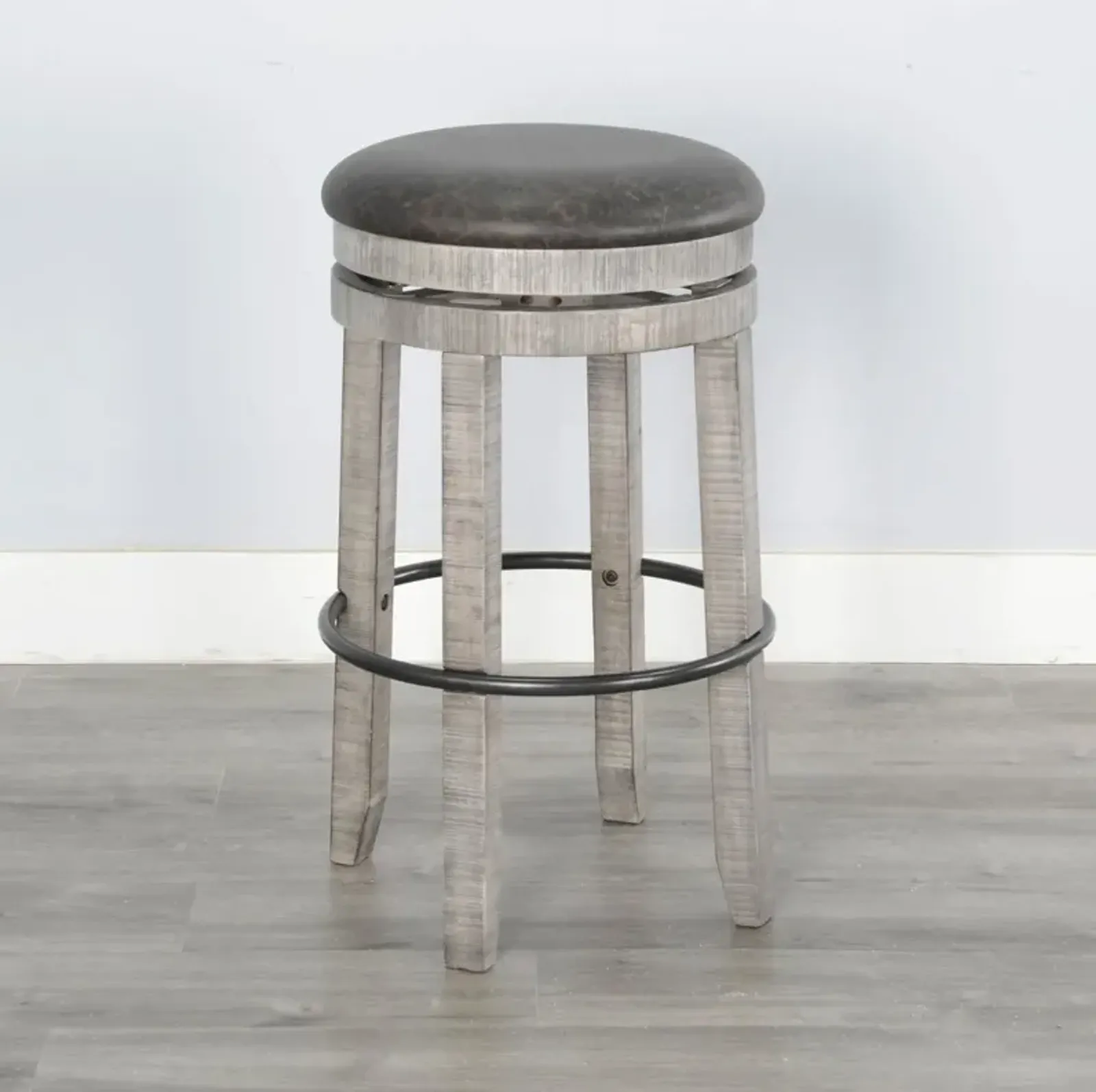 Sunny Designs Alpine Grey 30 Inch Swivel Stool with Cushioned Seat