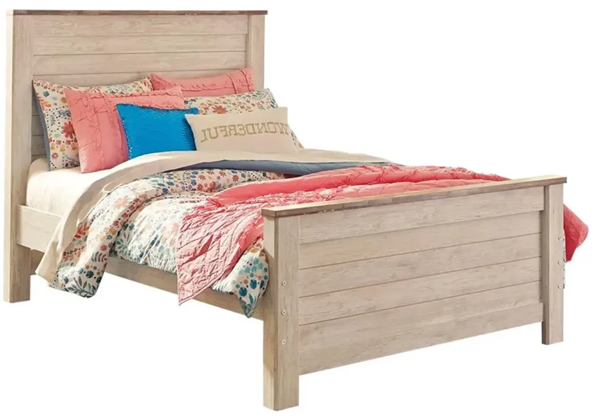 Willowton Full Panel Bed - Whitewash