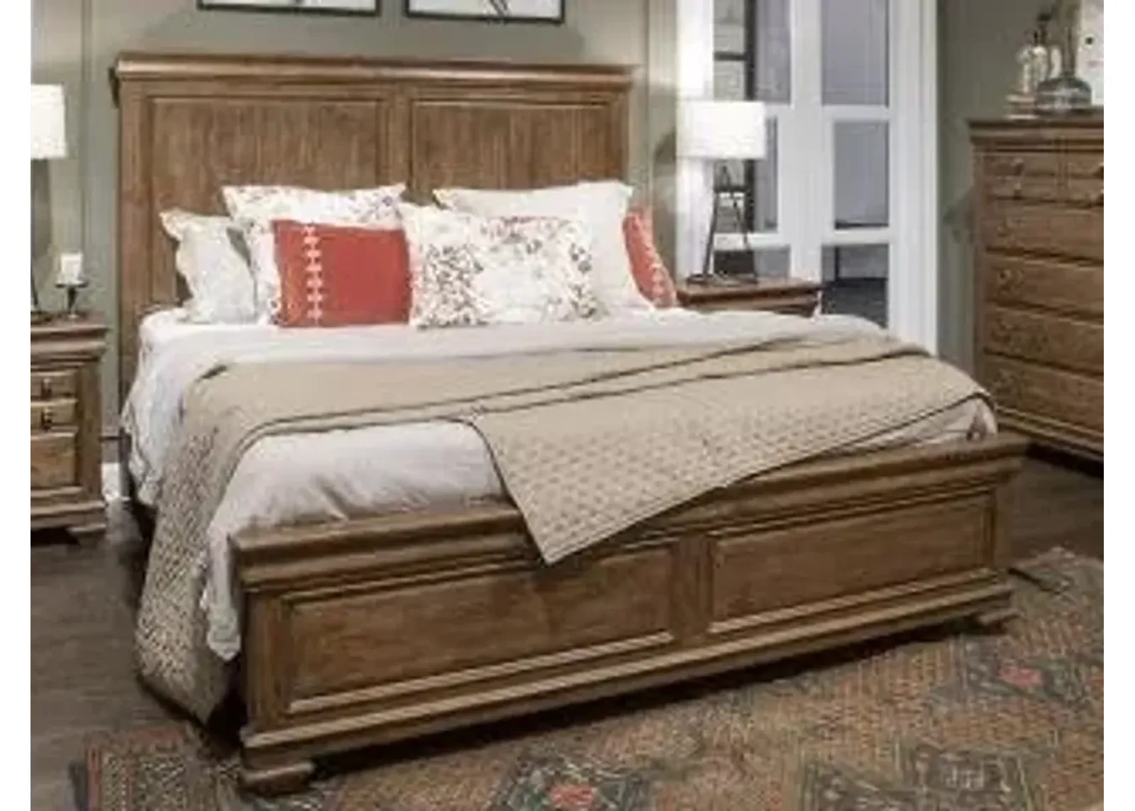 Magnussen Wood Panel Bed Lyon King Headboard