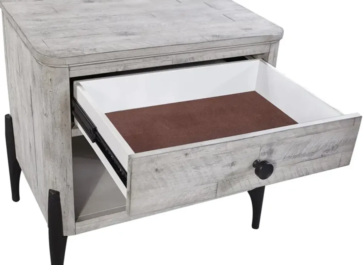 ZANE PARCHMENT 1 DRAWER NIGHTSTAND