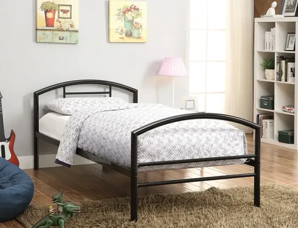 Baines Metal Twin Open Frame Bed Black