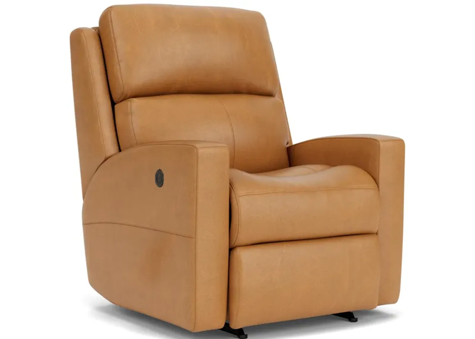 Flexsteel Catalina Camel Leather Power Rocking Recliner with Power Headrest